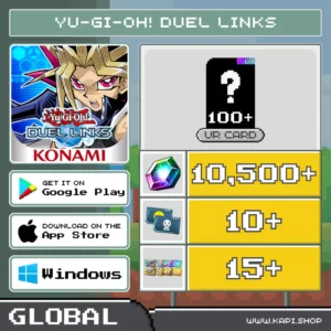 ไอดี Yu-Gi-Oh! Duel Links (Global) - 10,500+ GEMS + สุ่มการ์ด UR 100 ใบขึ้นไป