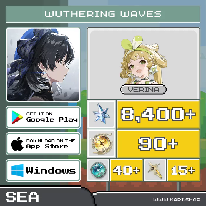 ไอดี Wuthering Waves (SEA) - 8,400+ Astrite + Verina