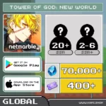 ไอดี Tower of God: NEW WORLD (Global) - 70,000+ Suspendium + สุ่มตัวละคร SSR 20 ตัวขึ้นไป + สุ่มตัวละคร SSR+ 2-6 ตัว