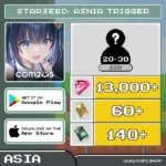 ไอดี STARSEED: Asnia Trigger (Asia) - 13,000+ Starbits + สุ่มตัวละคร SSR 20-30 ตัว