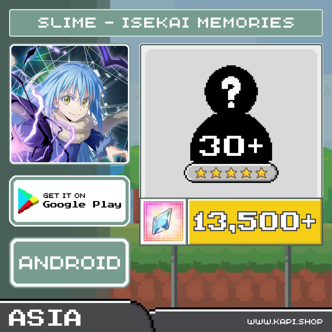 ไอดี SLIME - ISEKAI Memories (Asia-Android) - 13,500+ Magic Crystals + สุ่มตัวละคร 5 ดาว 30 ตัวขึ้นไป ไอดี SLIME - ISEKAI Memories (Asia-Android) - 13,500+ Magic Crystals + สุ่มตัวละคร 5 ดาว 30 ตัวขึ้นไป