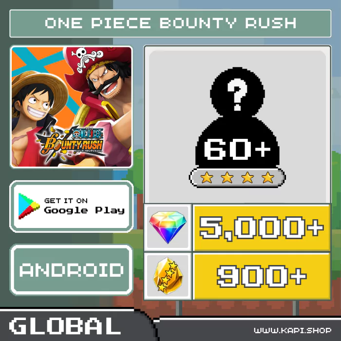 ไอดี ONE PIECE Bounty Rush (Global-Android) - 5,000+ Rainbow Diamonds + สุ่มตัวละคร 4 ดาว 60 ตัวขึ้นไป