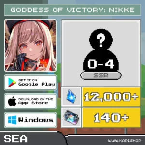 ไอดี GODDESS OF VICTORY: NIKKE (SEA) - 12,000+ Gems + สุ่มตัวละคร SSR 0-4 ตัว