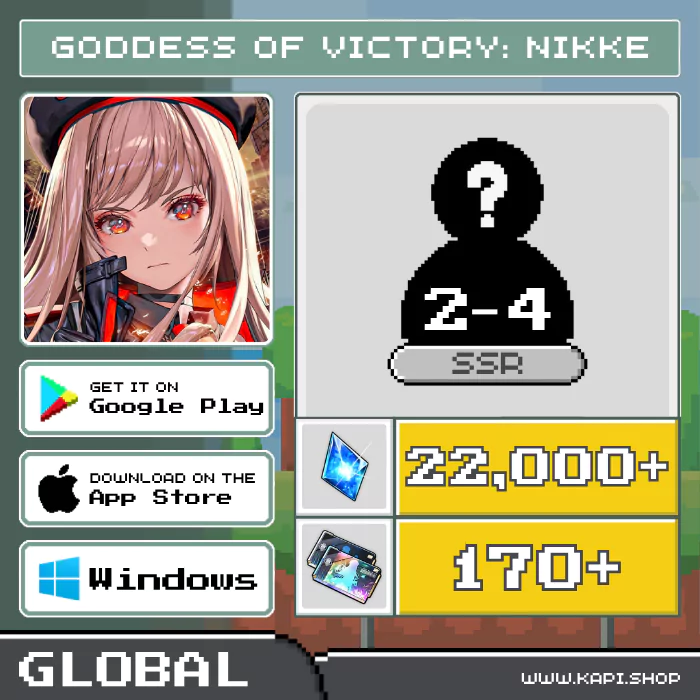 ไอดี GODDESS OF VICTORY: NIKKE (Global) - 22,000+ Gems + สุ่มตัวละคร SSR 2-4 ตัว