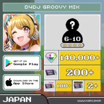 ไอดี D4DJ Groovy Mix (Japan) - 140,000+ Diamonds + สุ่มตัวละคร 4 ดาว 6-10 ตัว
