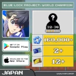 ไอดี BLUE LOCK Project: World Champion (Japan) - 160,000+ Blue Gems + สุ่มตัวละคร 3 ดาว 32-36 ตัว