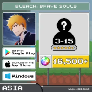 ไอดี Bleach: Brave Souls (Asia) - 16,500+ Spirit Orbs + สุ่มตัวละคร 5-6 ดาว 3-15 ตัว