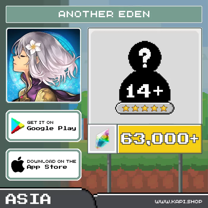 ไอดี ANOTHER EDEN (Asia) - 63,000+ Chronos Stone + สุ่มตัวละคร 5 ดาว 14 ตัวขึ้นไป