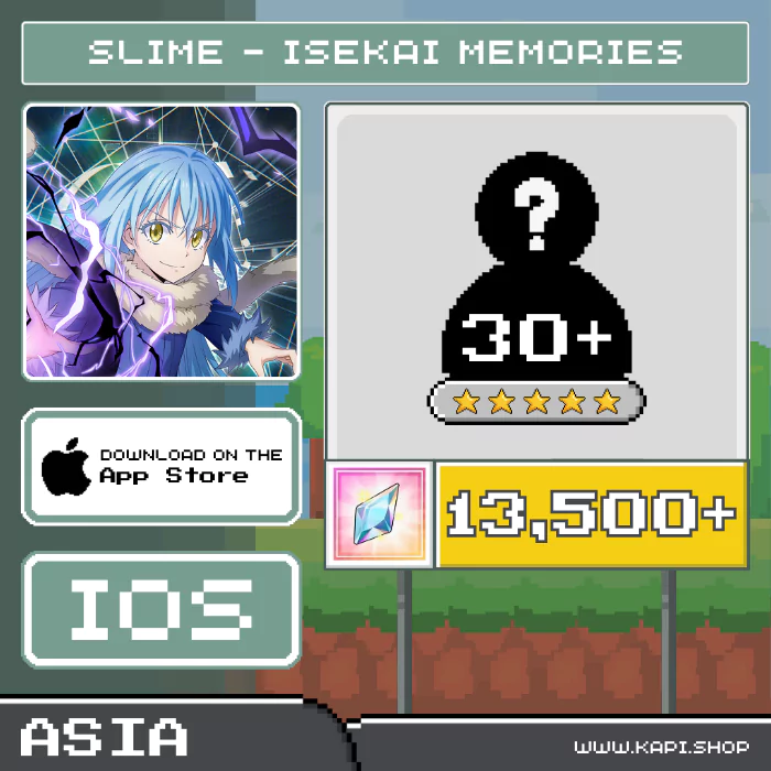 ไอดี SLIME - ISEKAI Memories (Asia-iOS) - 13,500+ Magic Crystals + สุ่มตัวละคร 5 ดาว 30 ตัวขึ้นไป