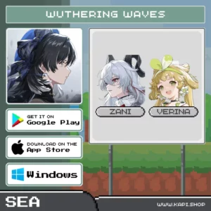 ไอดี Wuthering Waves (SEA) - Zani + Verina + สุ่มตัวละคร 5 ดาว 0-2 ตัว