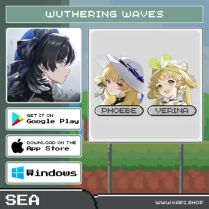 ไอดี Wuthering Waves (SEA) - Phoebe + Verina + สุ่มตัวละคร 5 ดาว 0-2 ตัว