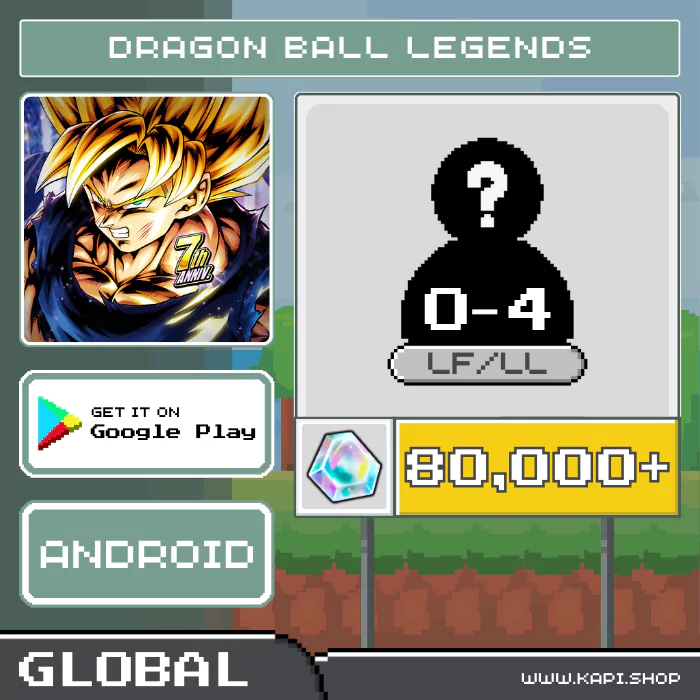 ไอดี DRAGON BALL LEGENDS (Global-Android) - 80,000+ Chrono Crystals + สุ่มตัวละคร LF/LL 0-4 ตัว