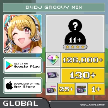 ไอดี D4DJ Groovy Mix (Global) - 126,000+ Diamonds + สุ่มตัวละคร 4 ดาว 11 ตัวขึ้นไป