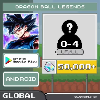 ไอดี DRAGON BALL LEGENDS (Global-Android) - 50,000+ Chrono Crystals + Super Saiyan Goku + สุ่มตัวละคร LF/LL 0-4 ตัว