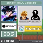 ไอดี DRAGON BALL LEGENDS (Global-iOS) – 70,000+ Chrono Crystals + Super Saiyan Goku + สุ่มตัวละคร LF/LL 0-4 ตัว