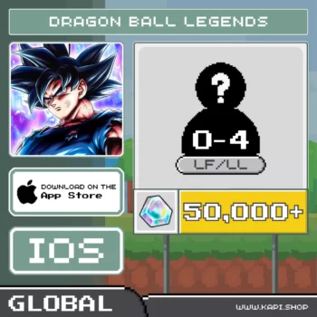 ไอดี DRAGON BALL LEGENDS (Global-iOS) - 50,000+ Chrono Crystals + สุ่มตัวละคร LF/LL 0-4 ตัว