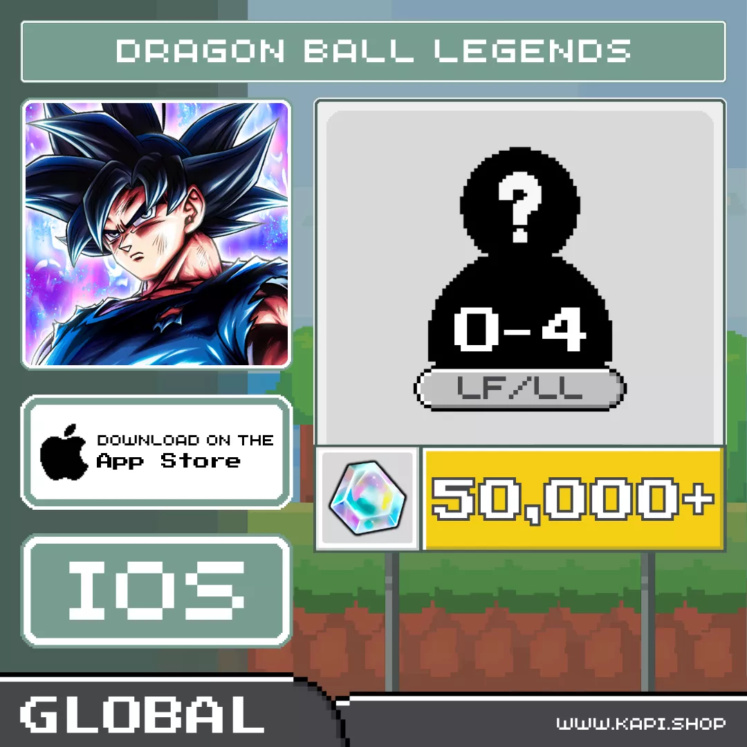 ไอดี DRAGON BALL LEGENDS (Global-iOS) - 50,000+ Chrono Crystals + สุ่มตัวละคร LF/LL 0-4 ตัว ไอดี DRAGON BALL LEGENDS (Global-iOS) - 50,000+ Chrono Crystals + สุ่มตัวละคร LF/LL 0-4 ตัว