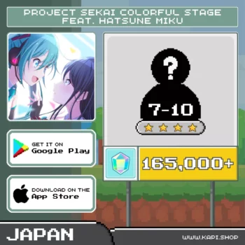 ไอดี Project Sekai Colorful Stage Feat. Hatsune Miku (Japan) - 165,000+ Crystals + สุ่มตัวละคร 4 ดาว 7-10 ตัว