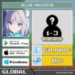 ไอดี Blue Archive (Global) - 60,000+ Pyroxene + สุ่มตัวละคร 3 ดาว 1-3 ตัว