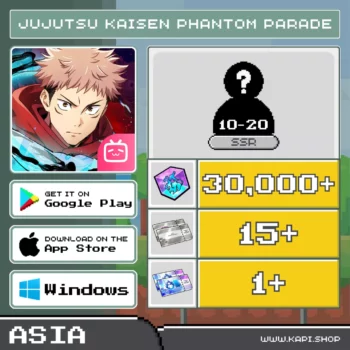 ไอดี Jujutsu Kaisen Phantom Parade (Southeast Asia) - 30,000+ Cubes + สุ่มความทรงจำ SSR 10-20 อัน