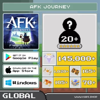 ไอดี AFK Journey (Global) - 145,000+ Diamonds + สุ่มตัวละคร 6 ดาว 20 ตัวขึ้นไป