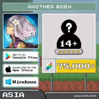 ไอดี ANOTHER EDEN (Asia) - 75,000+ Chronos Stone + สุ่มตัวละคร 5 ดาว 14 ตัวขึ้นไป