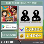ไอดี ONE PIECE Bounty Rush (Global-Android) - 5,000+ Rainbow Diamonds + สุ่มตัวละคร EX 2 ตัว + สุ่มตัวละคร 4 ดาว 80 ตัวขึ้นไป