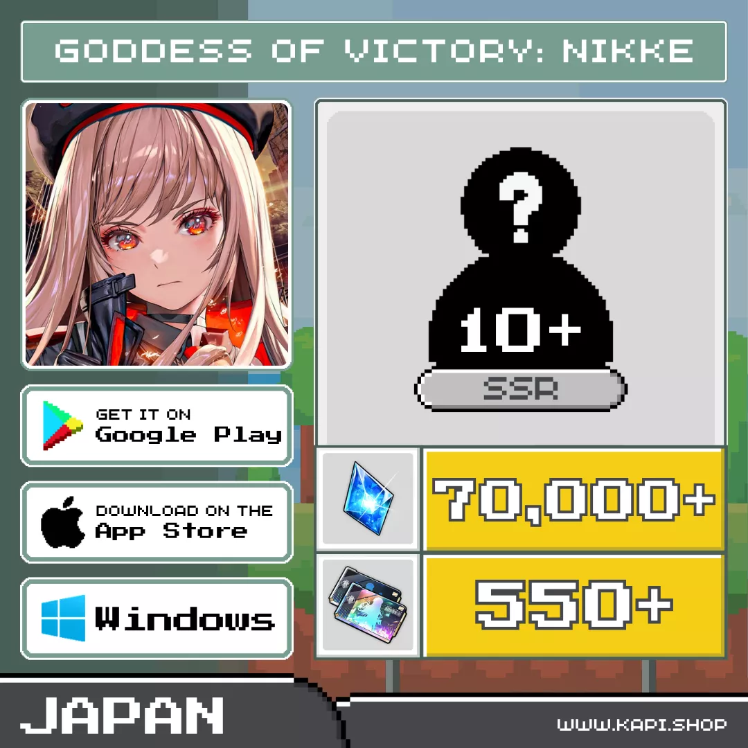 ไอดี GODDESS OF VICTORY: NIKKE (Japan) - 70,000+ Gems + สุ่มตัวละคร SSR 10 ตัวขึ้นไป ไอดี GODDESS OF VICTORY: NIKKE (Japan) - 70,000+ Gems + สุ่มตัวละคร SSR 10 ตัวขึ้นไป