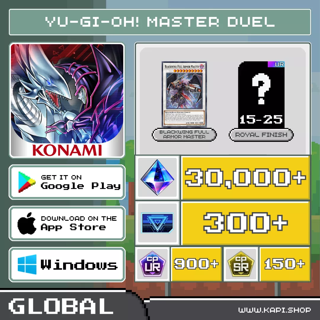 ไอดี Yu-Gi-Oh! Master Duel (Global) - 30,000+ Gems + Blackwing Full Armor Master + สุ่มการ์ด Royal Finish UR 15-25 ใบ ไอดี Yu-Gi-Oh! Master Duel (Global) - 30,000+ Gems + Blackwing Full Armor Master + สุ่มการ์ด Royal Finish UR 15-25 ใบ