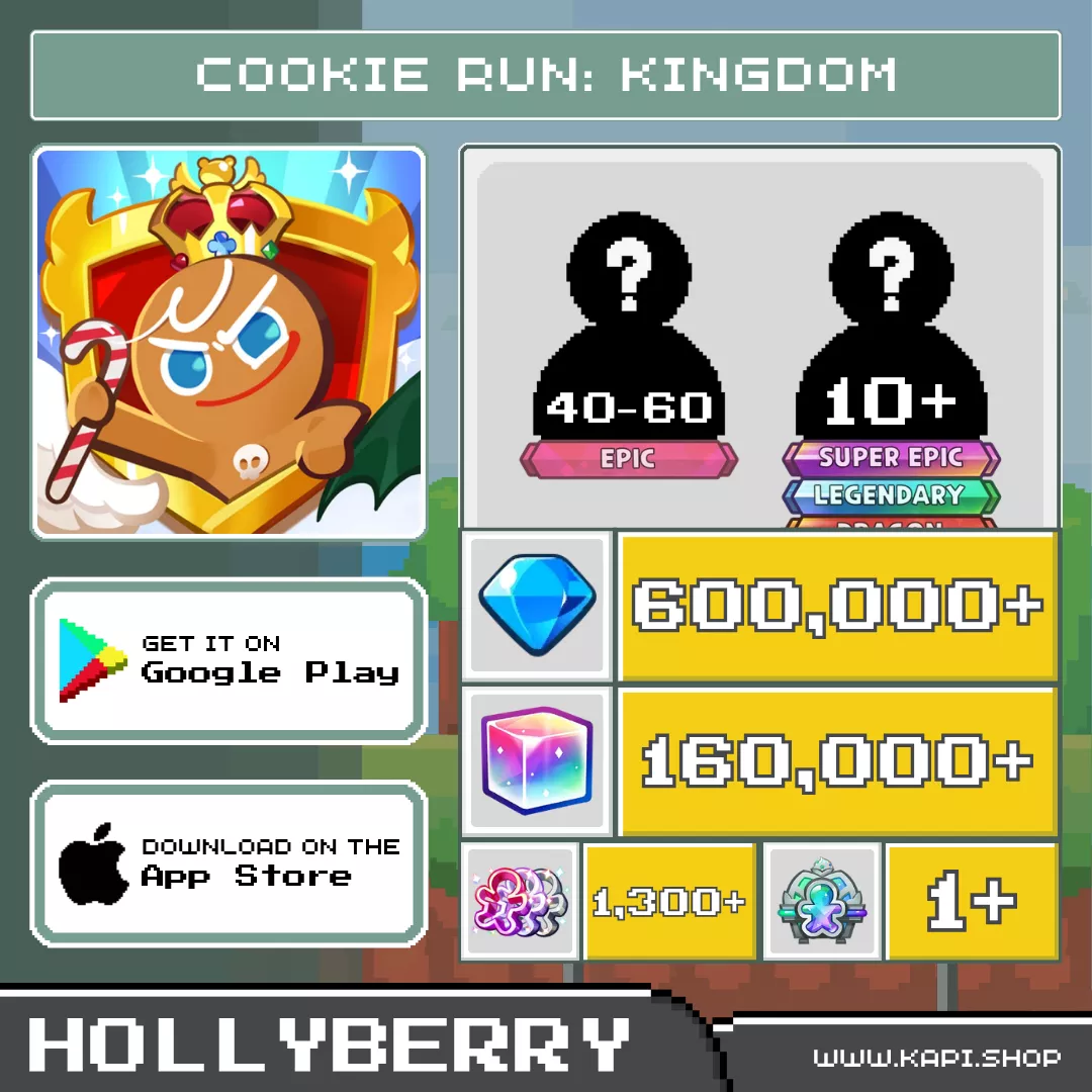 ไอดี Cookie Run: Kingdom (Hollyberry) - 600,000+ Crystals + สุ่มคุกกี้ต่างๆ ไอดี Cookie Run: Kingdom (Hollyberry) - 600,000+ Crystals + สุ่มคุกกี้ต่างๆ