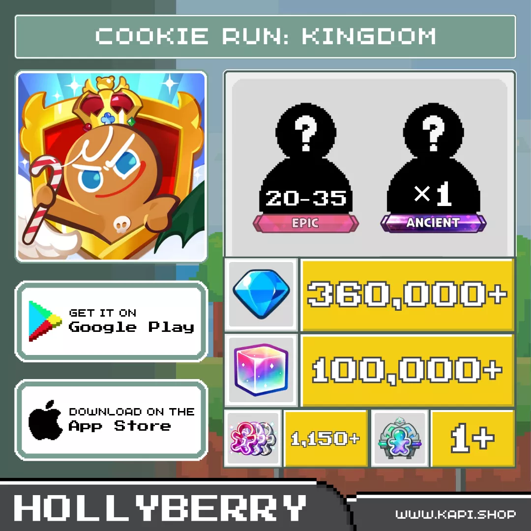 ไอดี Cookie Run: Kingdom (Hollyberry) - 360,000+ Crystals + สุ่มคุกกี้ต่างๆ ไอดี Cookie Run: Kingdom (Hollyberry) - 360,000+ Crystals + สุ่มคุกกี้ต่างๆ
