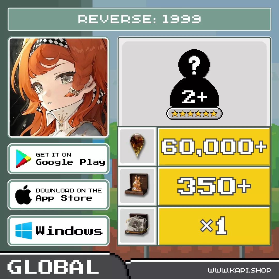 ไอดี Reverse: 1999 (Global) - 60,000+ Clear Drop + สุ่มตัวละคร 6 ดาว 2 ตัวขึ้นไป ไอดี Reverse: 1999 (Global) - 60,000+ Clear Drop + สุ่มตัวละคร 6 ดาว 2 ตัวขึ้นไป