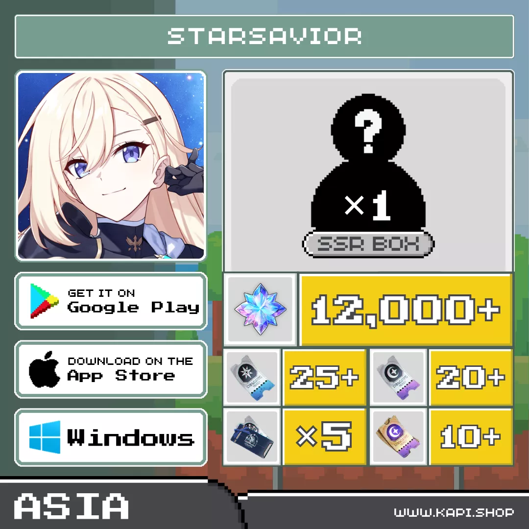 ไอดี StarSavior (Asia) - 12,000+ Stellagems + กล่อง SSR 1 กล่อง ไอดี StarSavior (Asia) - 12,000+ Stellagems + กล่อง SSR 1 กล่อง